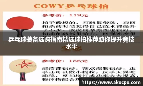 乒乓球装备选购指南精选球拍推荐助你提升竞技水平